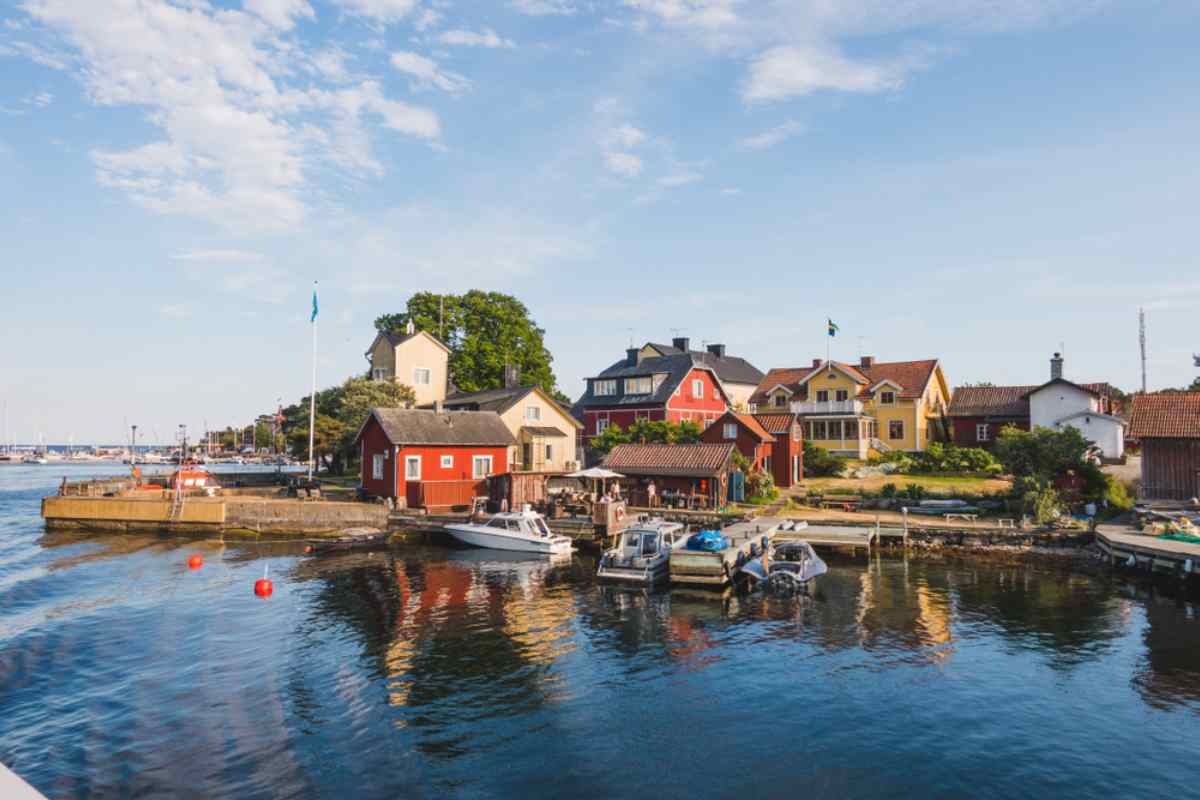 Views of Sandhamn town in Sweden